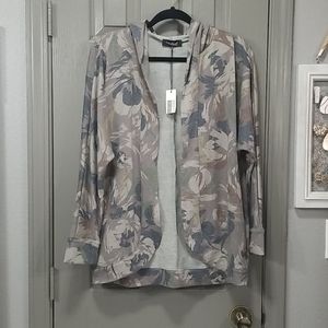 💙🚨NWT🚨HOODED FLORAL FRENCH TERRY CARDIGAN